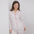 Heart Stripe on Women's Poplin PJ Set | Petit Lem