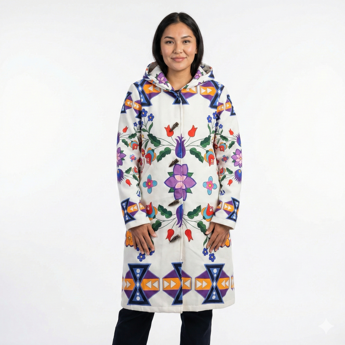 Arctic Flowers Long Coat