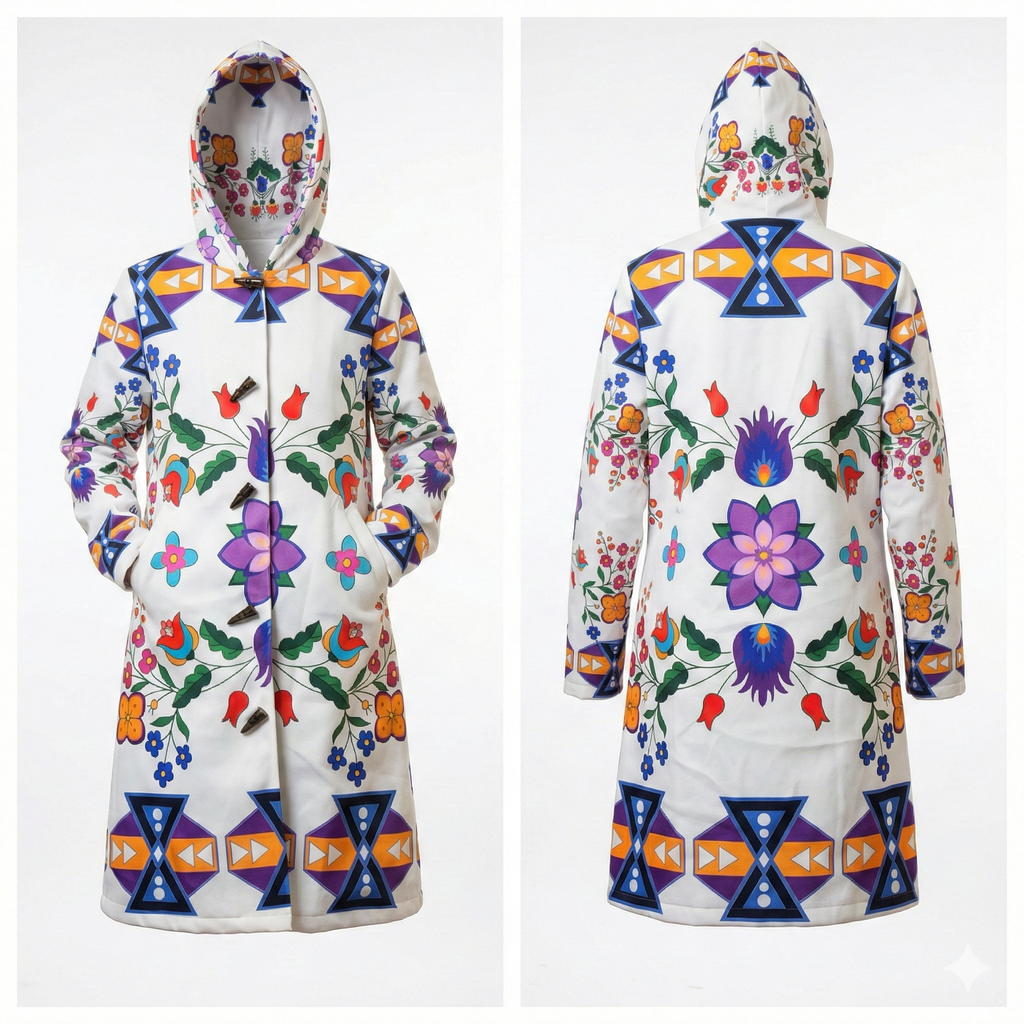 Arctic Flowers Long Coat