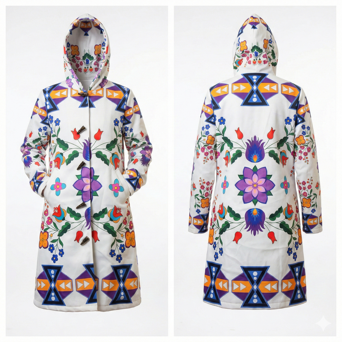 Arctic Flowers Long Coat
