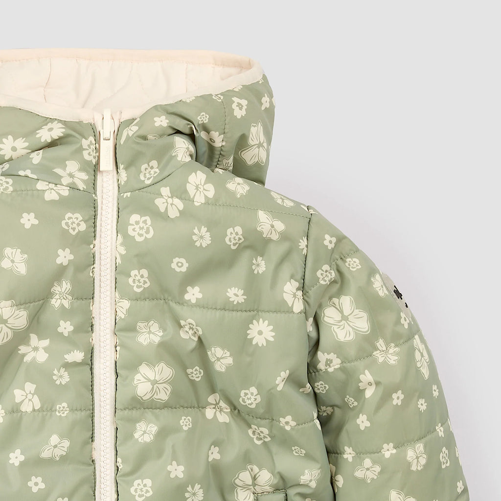 Reversible Jacket | Sage Floral Print on Birch | Miles the Label