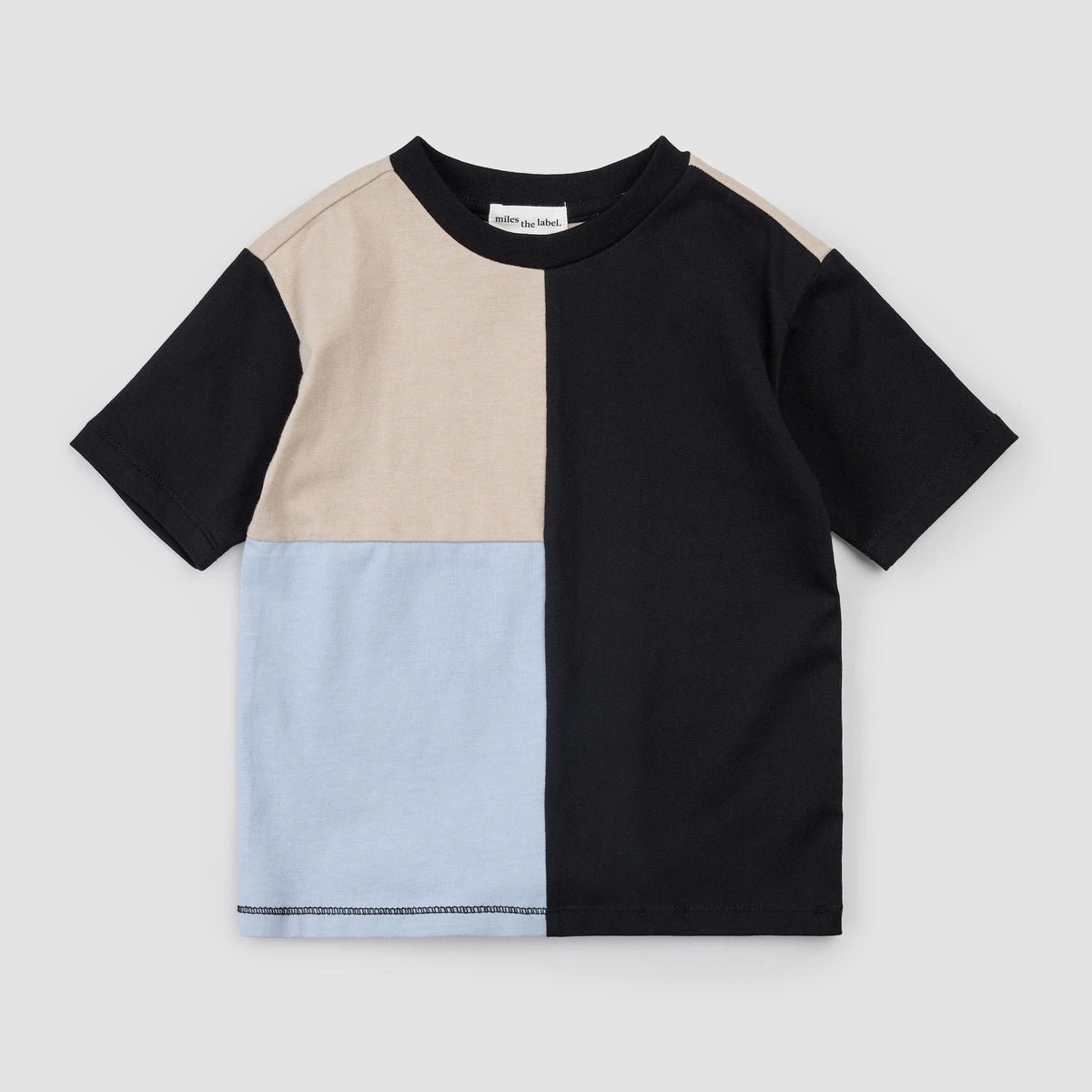 Colour Block T-Shirt & Shorts Set | Taupe | Miles The Label