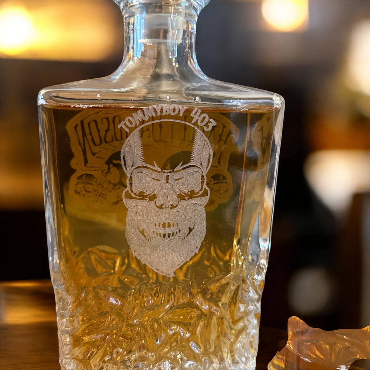 Personalized Rectangle Whiskey Decanter Set – Custom Engraved Decanter and Glasses for Men, Weddings, or Special Occasions