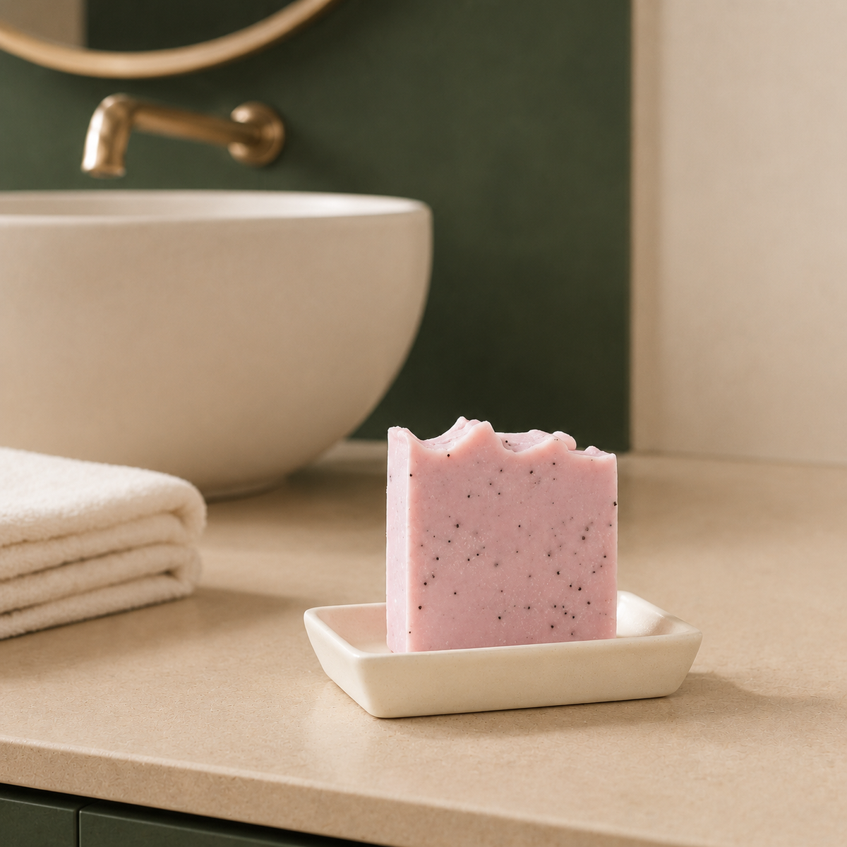 Savon exfoliant LILI melon, rhubarbe & pavots