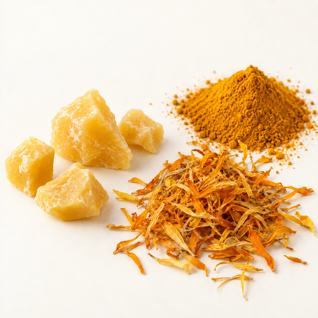 Savon doux NÉFERTITI cire d'abeille, curcuma et calendula