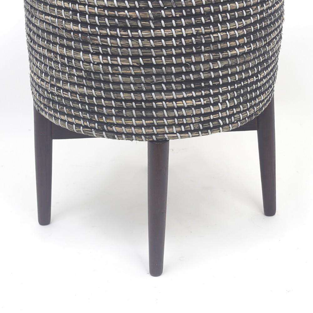 Jax -Black Tall Mid-Century Planter With Turned Leg Stand