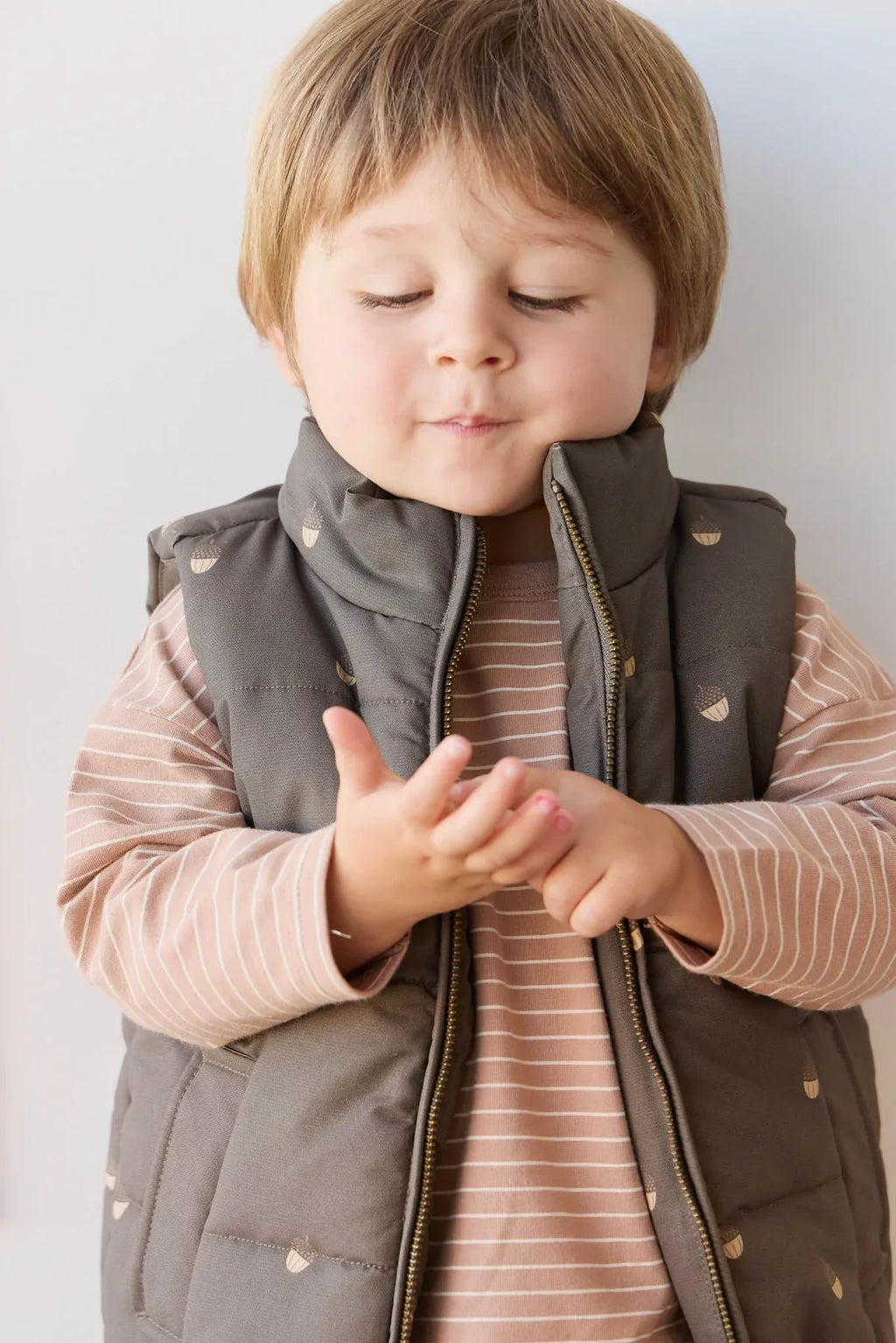 Rudi Puffer Vest - Acorn Wolf | Jamie Kay