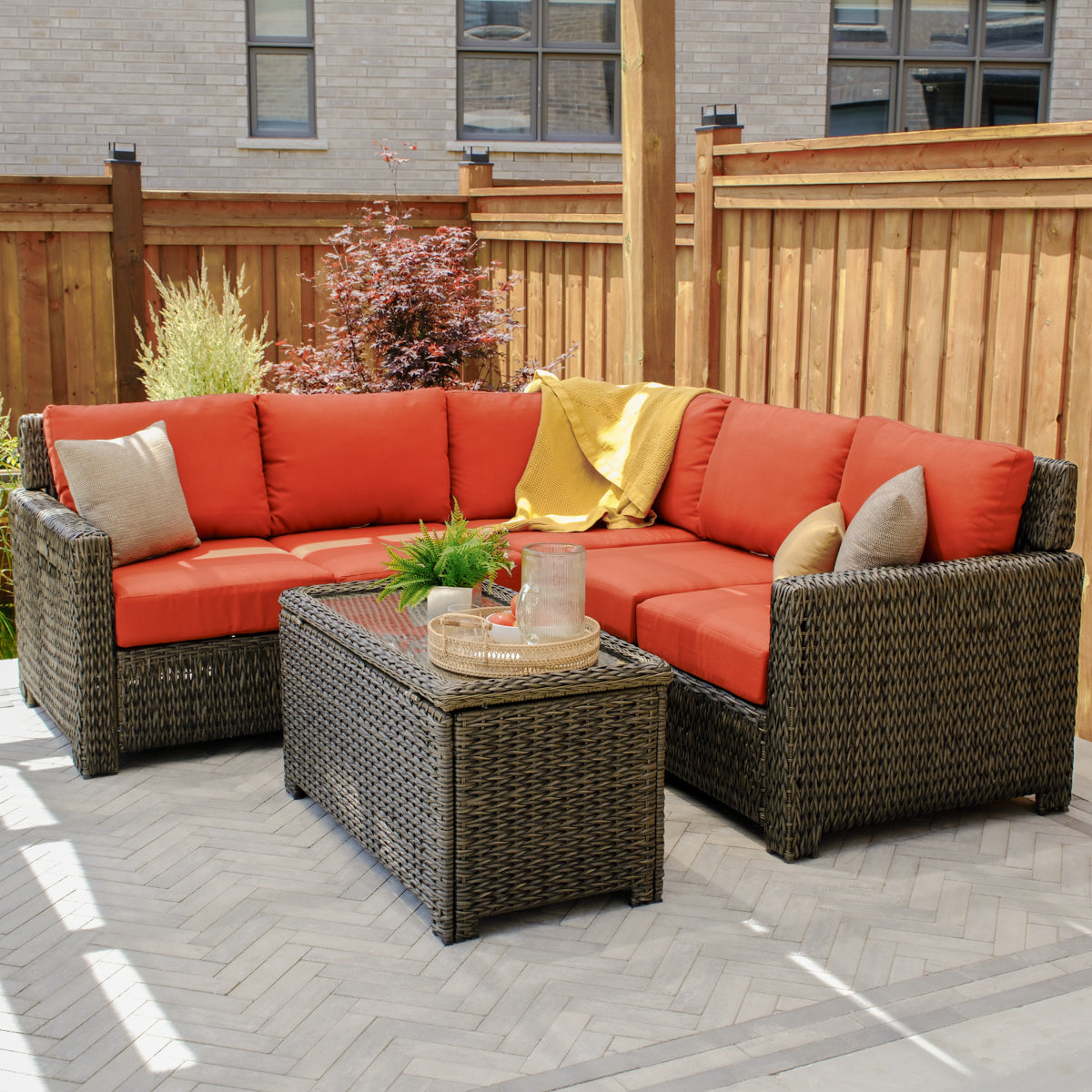 Laguna Point 4-Piece Wicker Outdoor Sectional Set