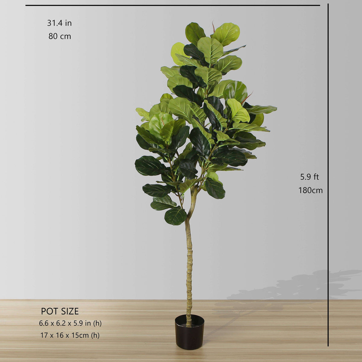 Mila Artificial Fiddle Leaf Potted Plant (Multiple Sizes)