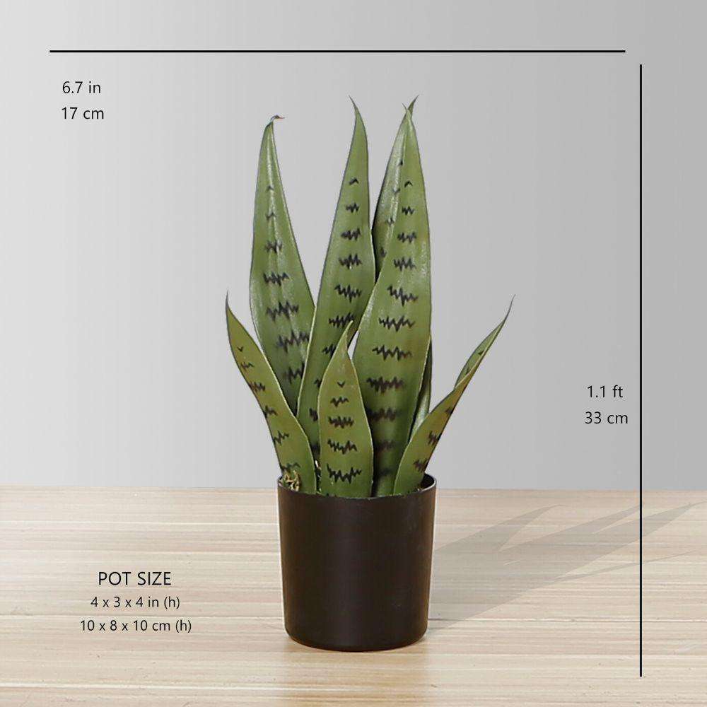 Milo Artificial Snake Sansevieria Dark Green Potted Plant (Multiple Sizes)