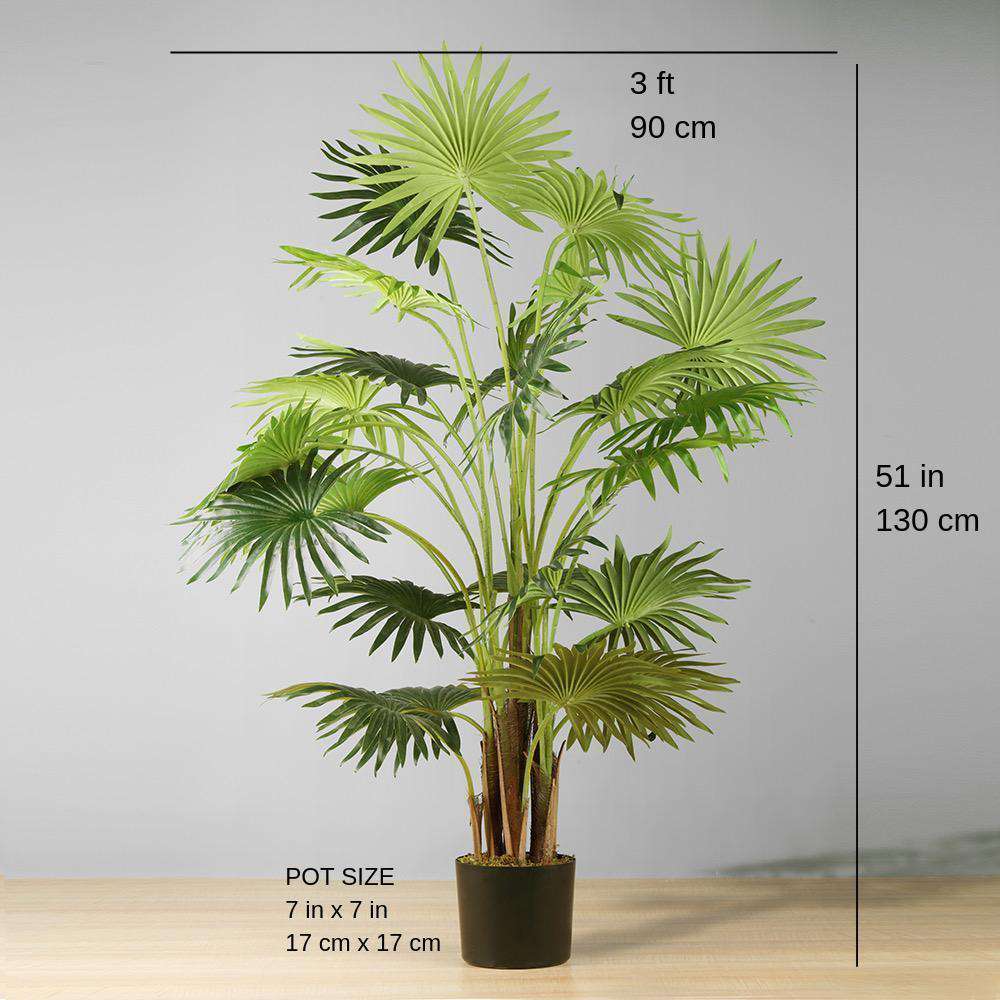 Nino Artificial Fan Palm Potted Plant 51''