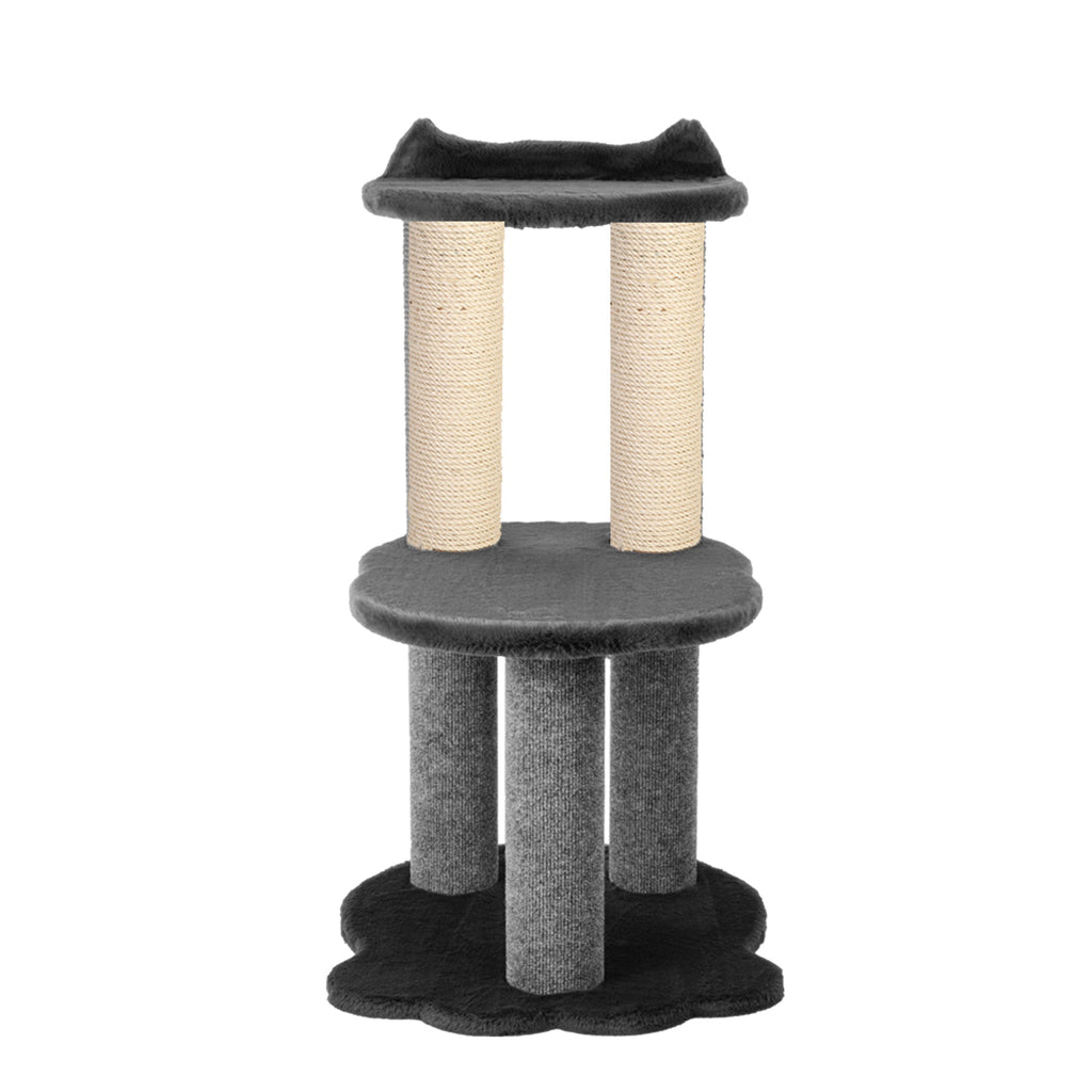 Relaxation - 2-Level Cat Tree - Grey Faux Fur