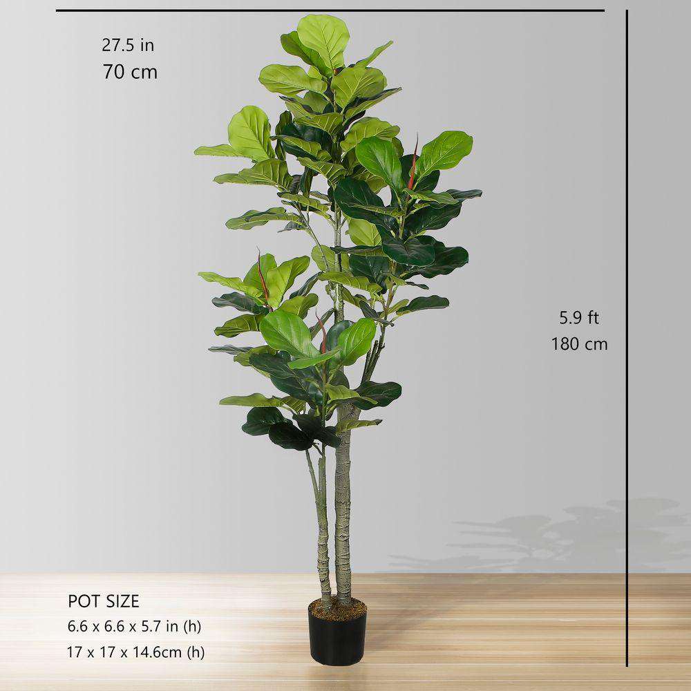 Nora Artificial Fiddle Leaf Potted Plant (Multiple Sizes)