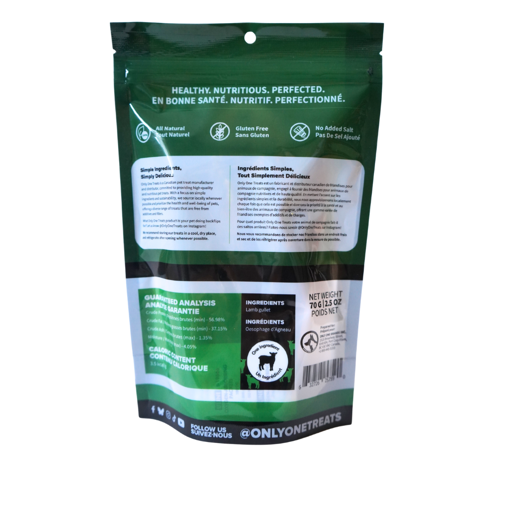 Lamb Gullet Pieces 70g