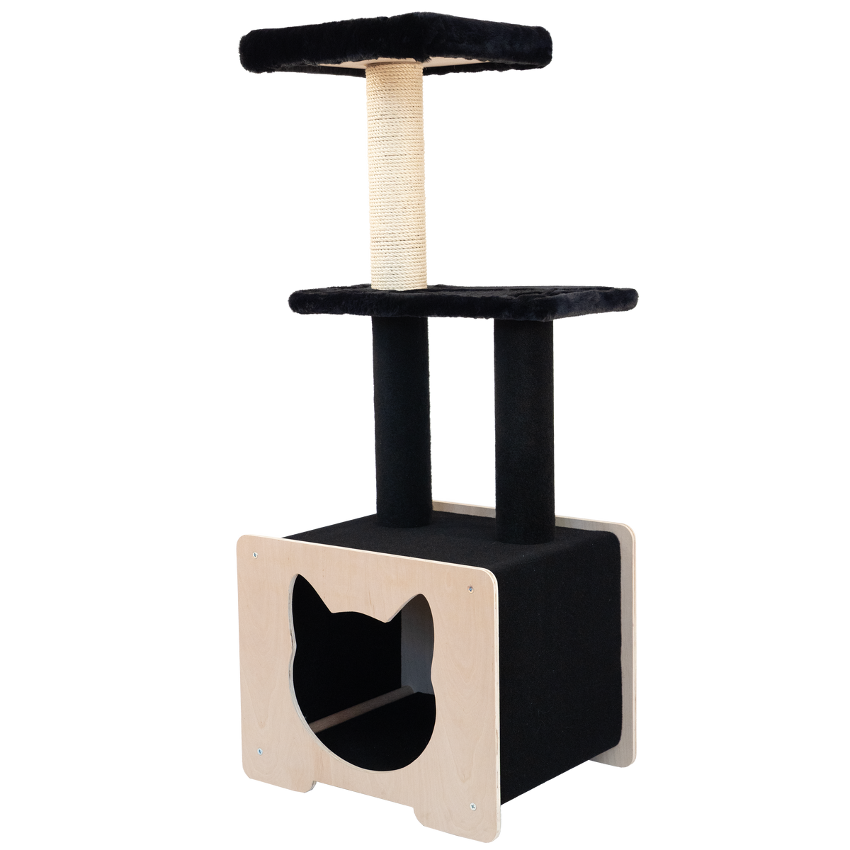 Hut Hideout - Deluxe 3-Level Cat Tree