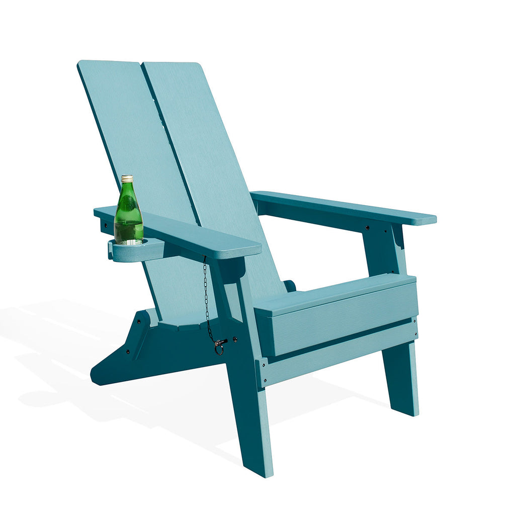 Adirondack Polymer Outdoor Folding Chair with Cupholder