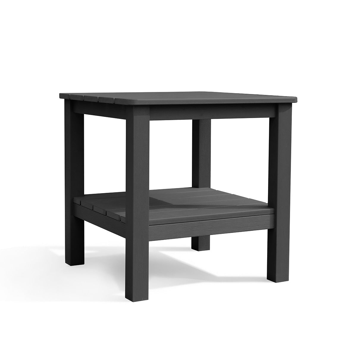 Polymer Outdoor End Table with Shelf