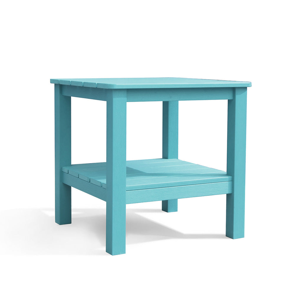 Polymer Outdoor End Table with Shelf