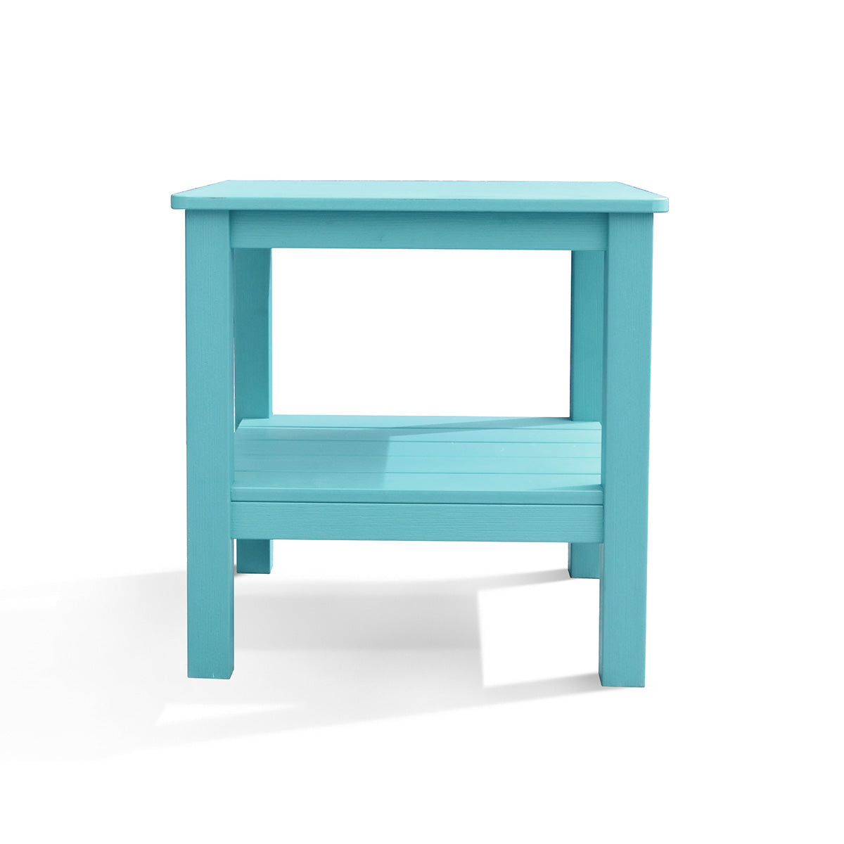 Polymer Outdoor End Table with Shelf