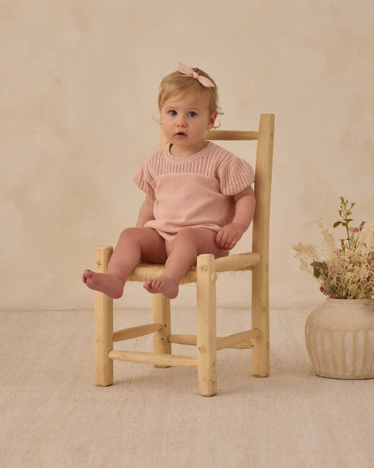 Pointelle Knit Romper | Melon | Quincy Mae