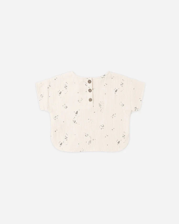 Woven Boxy Top | Space | Quincy Mae