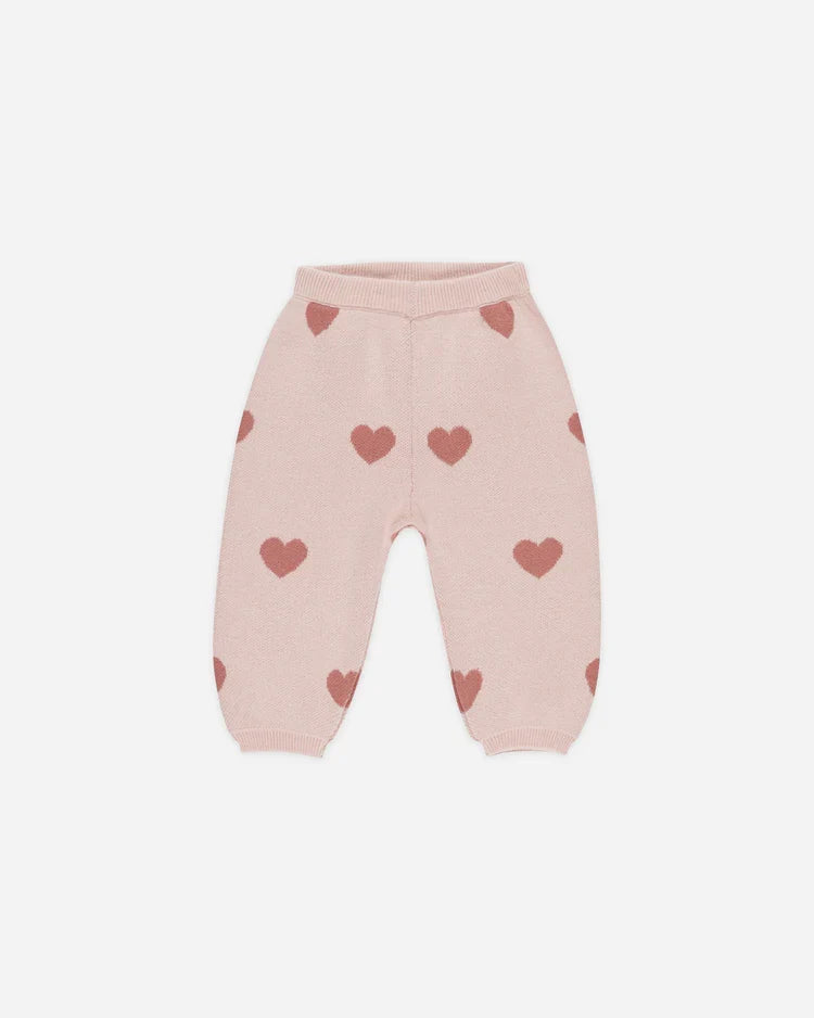 Heart Knit Pants | Quincy Mae | Bubblegum