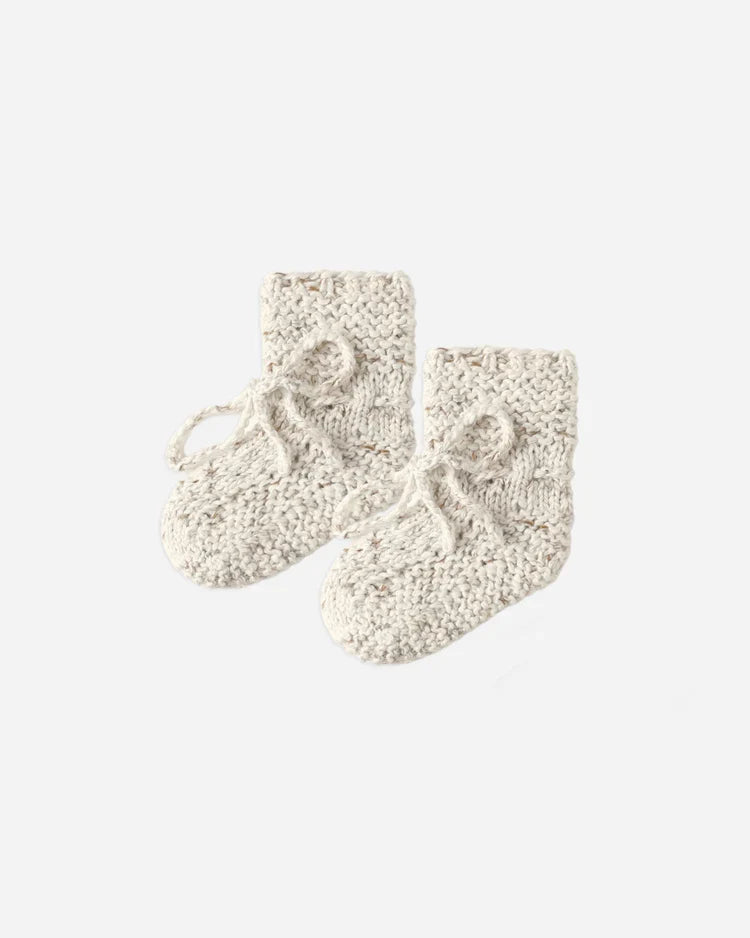 Knit Booties | Natural Confetti | Quincy Mae