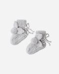 Bunny Knit Booties | Heathered Sky | Quincy Mae