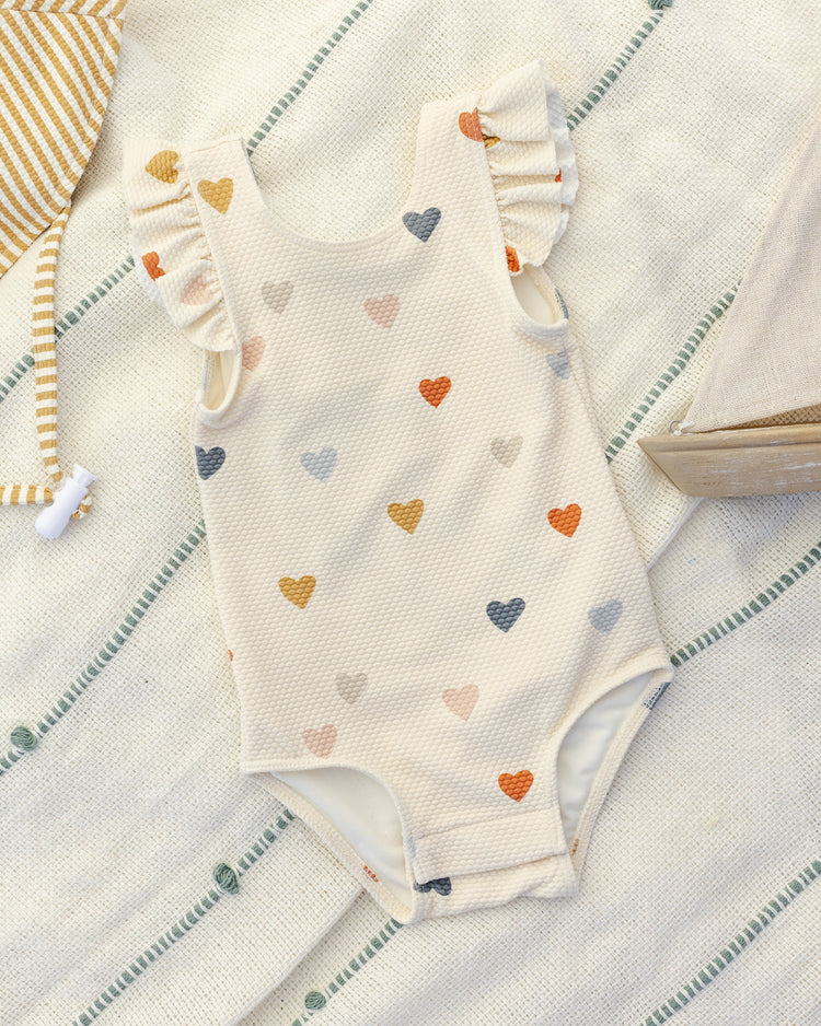 Scoop Back One-Piece Swimsuit | Confetti Hearts | Quincy Mae