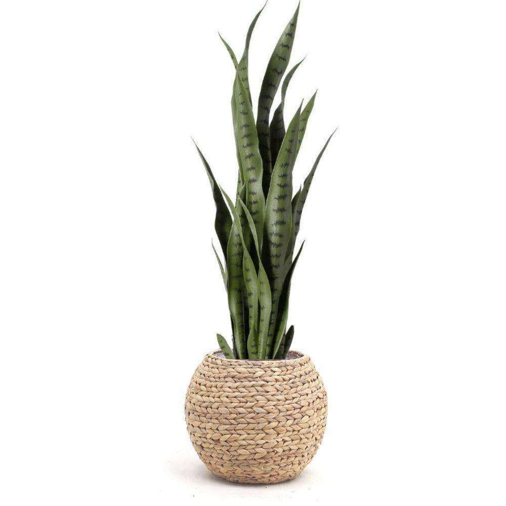 Rafa- Water Hyacinth Natural Round Floor Planter