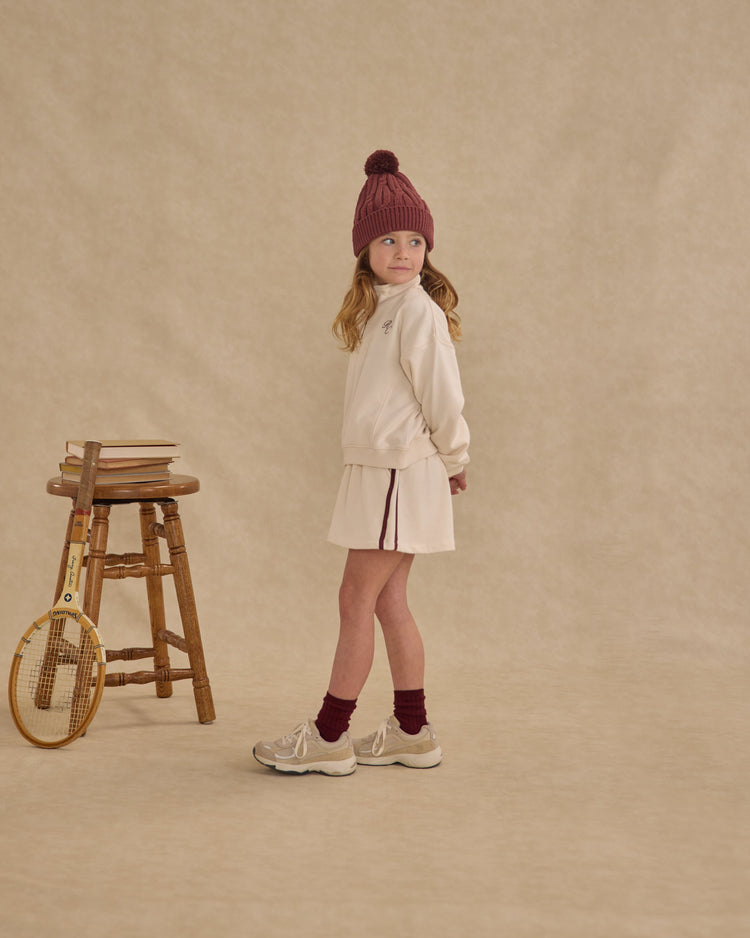 Ribbed Socks | Golden, Burgundy | Rylee & Cru
