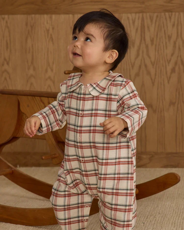 Baby Pajama Romper | Holiday Flannel | Rylee & Cru