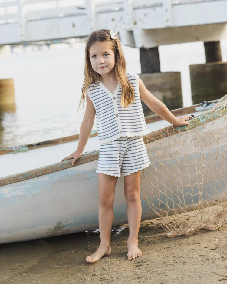 Knit Vest Set | Marine Stripe | Rylee & Cru