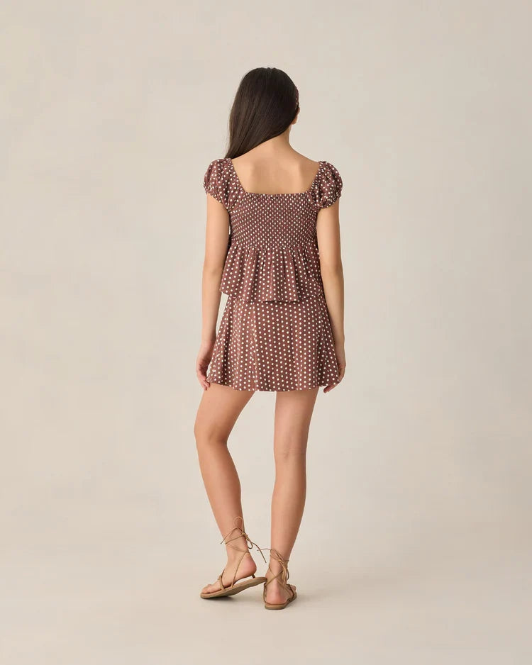 Teen Rachel Skirt | Chocolate Polka Dot | Rylee & Cru