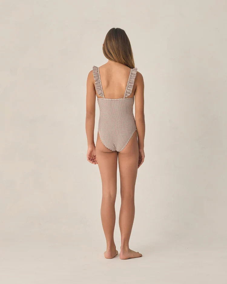 Teen Sky One-Piece | Chocolate Houndstooth | Rylee & Cru
