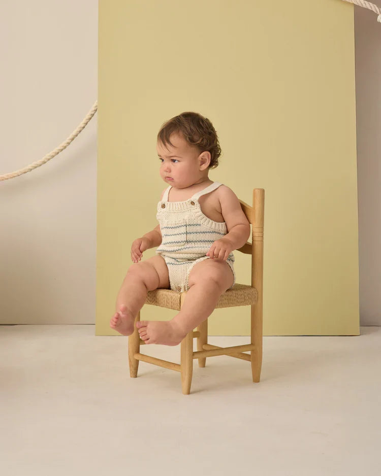 Ashton Knit Romper | Sea Green Stripe | Rylee & Cru