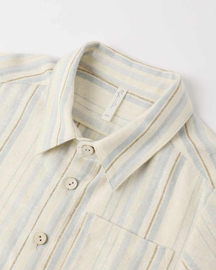 Collared Short Sleeve Shirt | Sea Stripe | Rylee & Cru