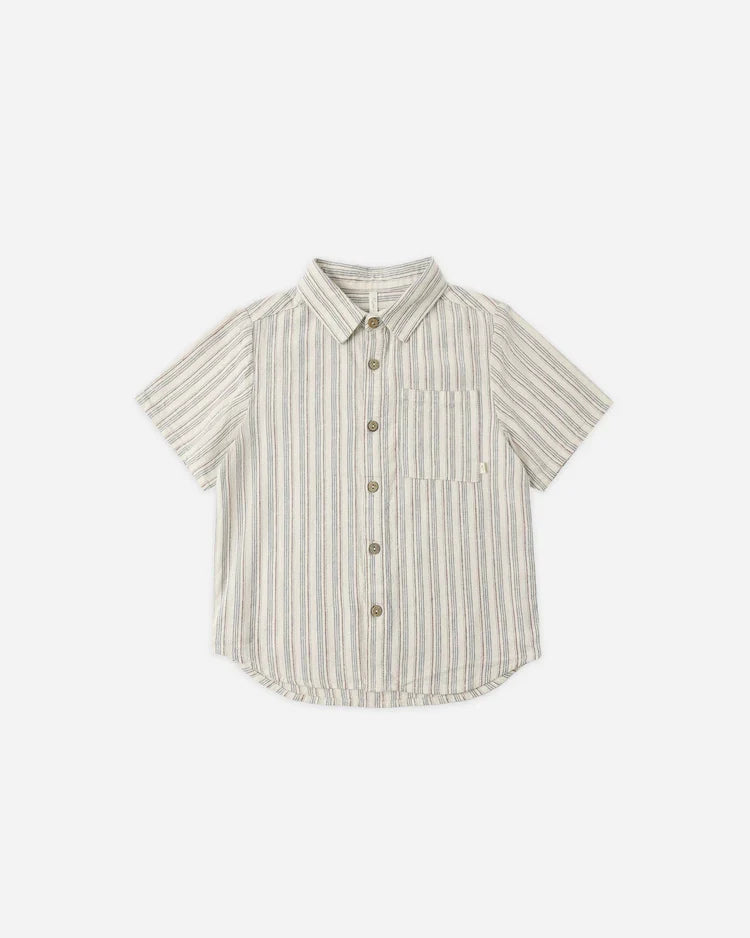 Collared Short Sleeve Shirt | Nautical  Stripe | Rylee & Cru