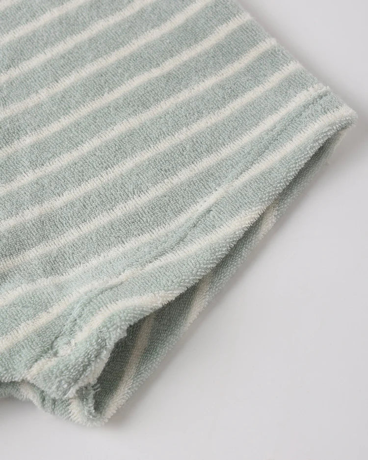 Gio Romper | Seafoam Terry Stripe | Rylee & Cru