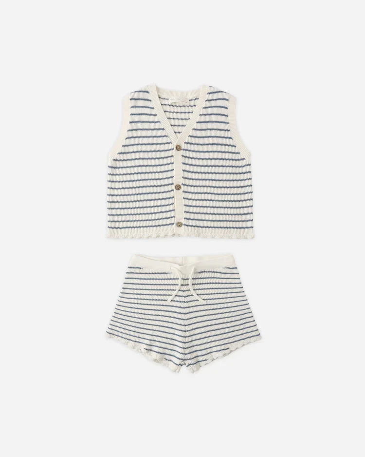 Knit Vest Set | Marine Stripe | Rylee & Cru