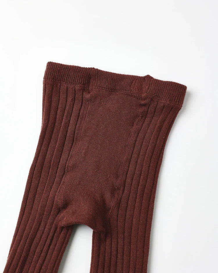 Ribbed Tights | Brown | Rylee & Cru