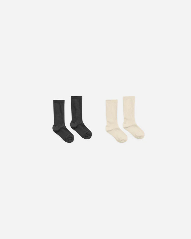 Ribbed Socks | Black, Antique | Rylee & Cru