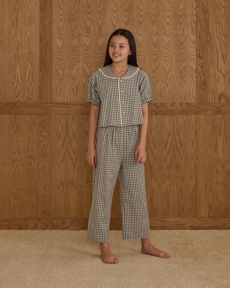 Teen Ruffle Pajamas | Evergreen Gingham | Rylee & Cru