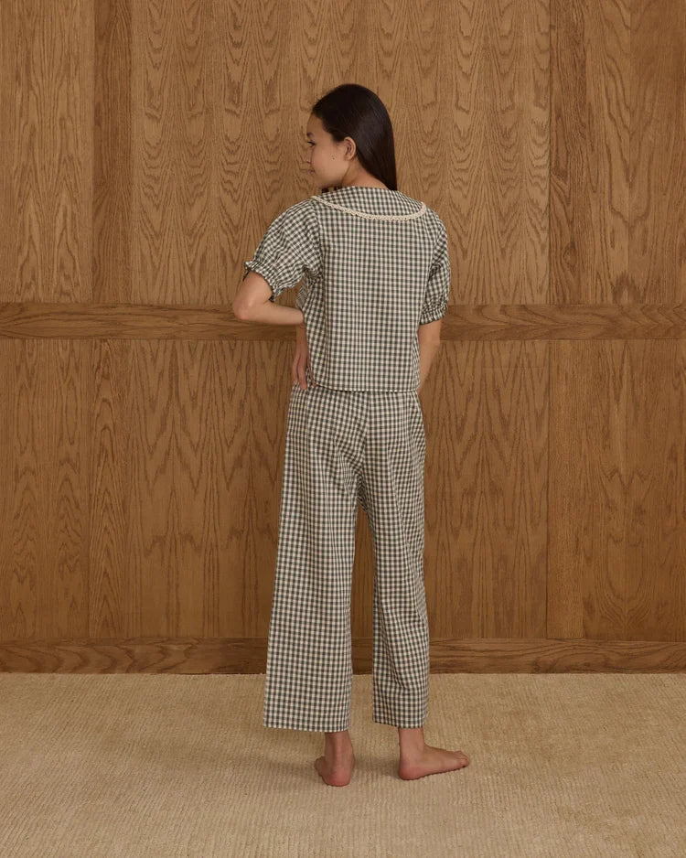 Teen Ruffle Pajamas | Evergreen Gingham | Rylee & Cru