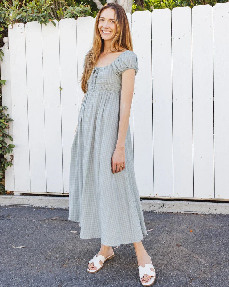 Women's Joya Dress | Green Gingham | Rylee & Cru