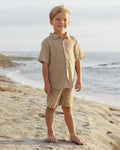 Collared Short Sleeve Shirt | Ocre Check | Rylee & Cru