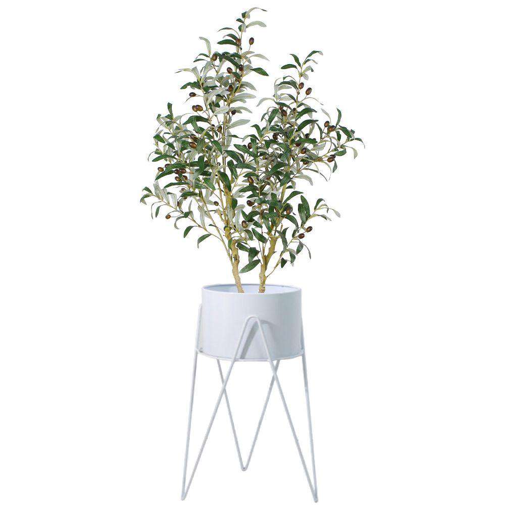 Shira White Planter With Hairpin Legs (61Cm)