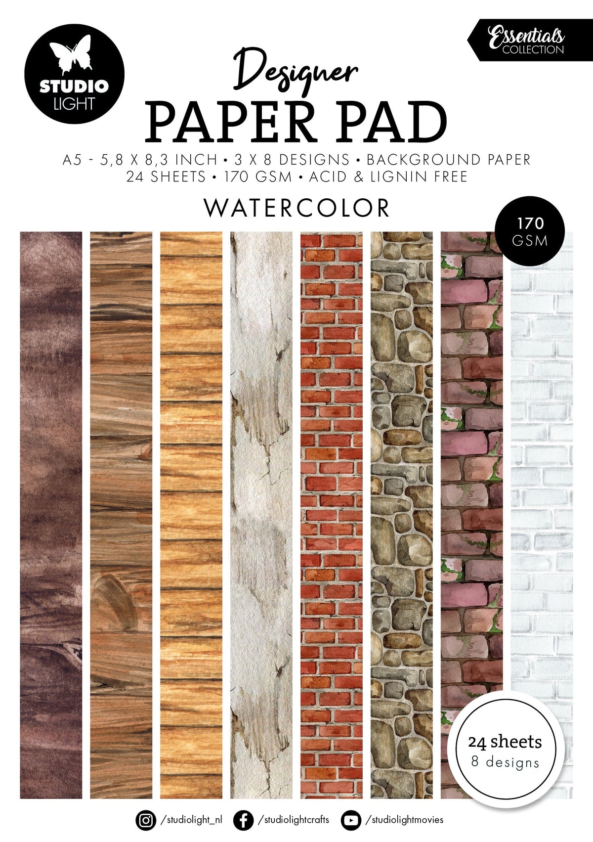 SL Designer Paper Pad Watercolor Essentials 24 Sheets