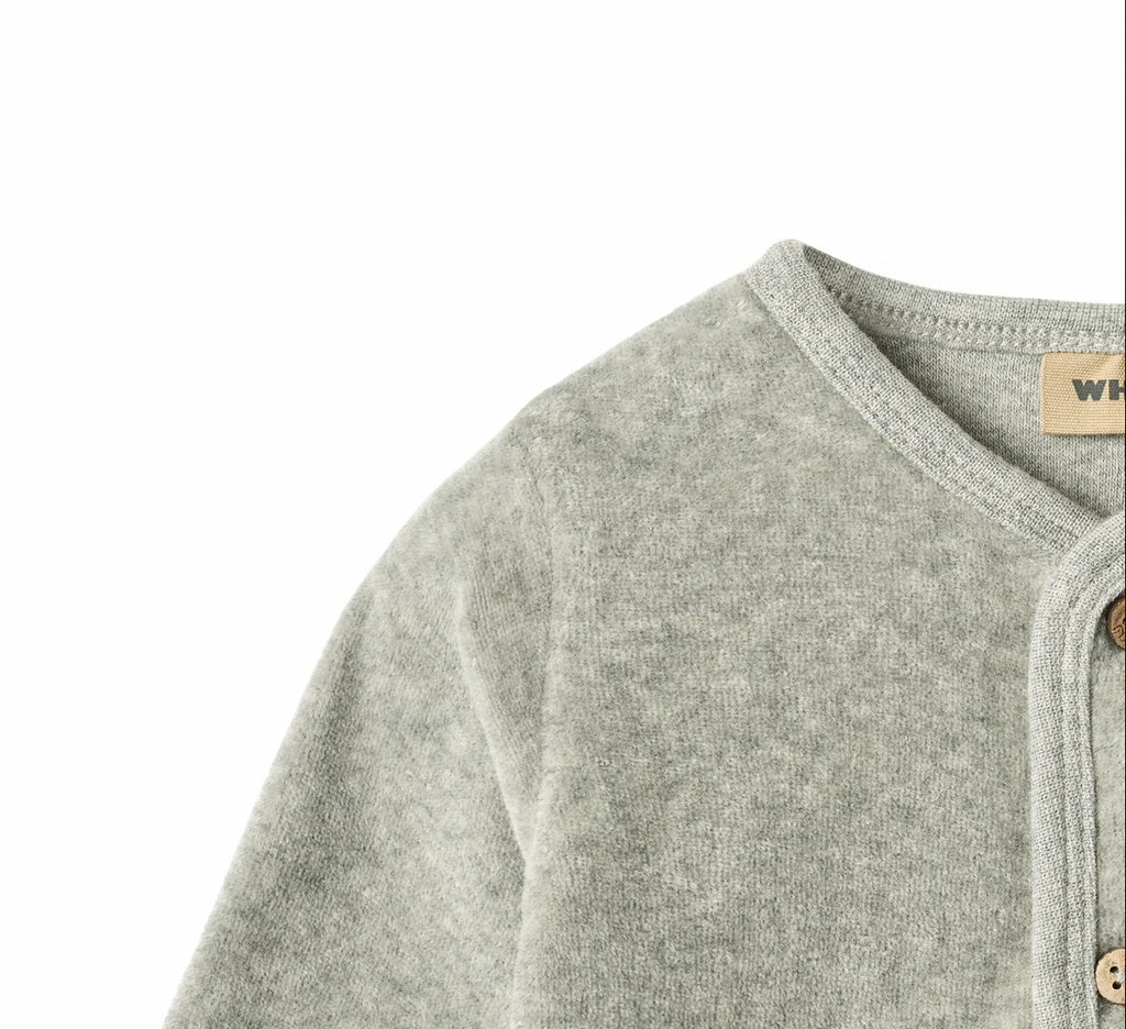 Sweat Cardigan Toto | Melange Grey | Wheat Clothing