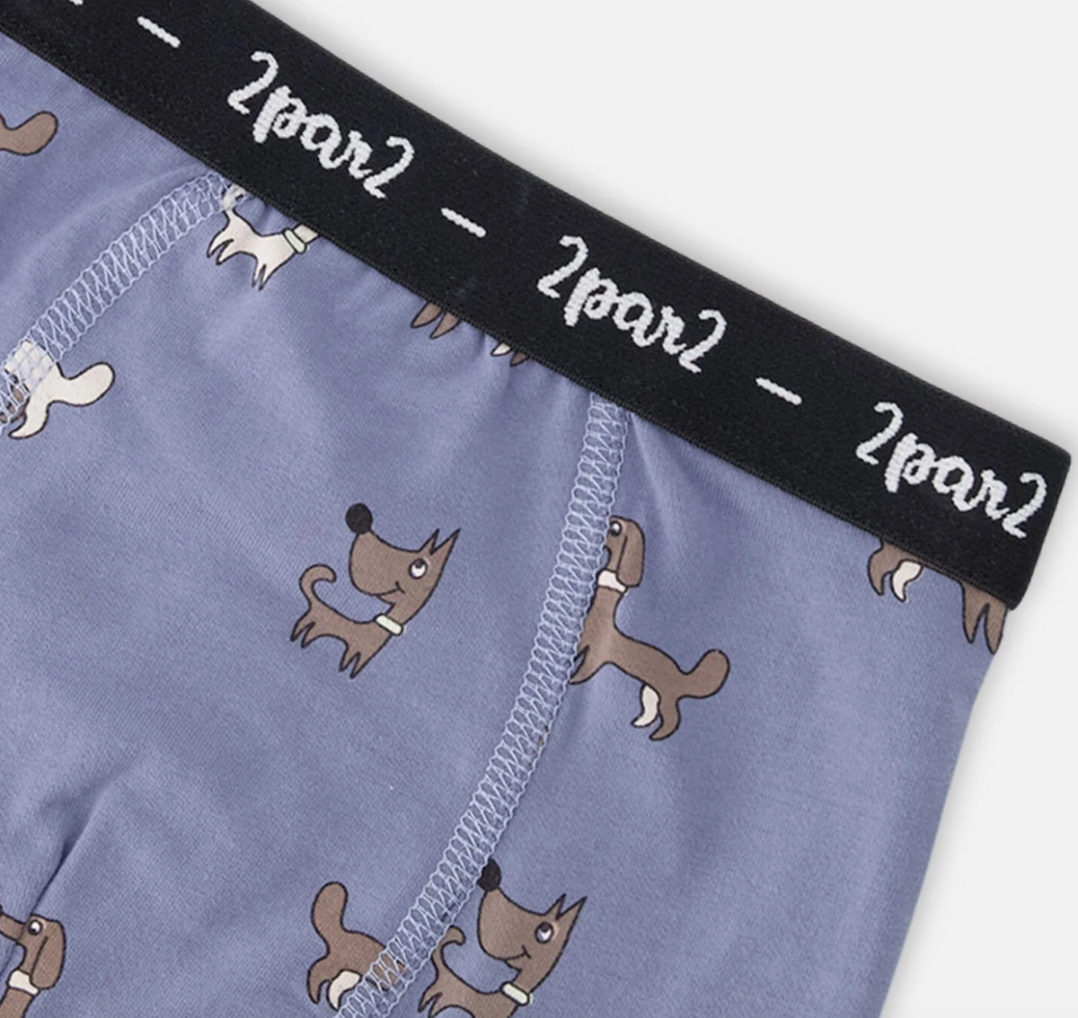 Organic Cotton Boxer | Blue Dog Print | Deux Par Deux